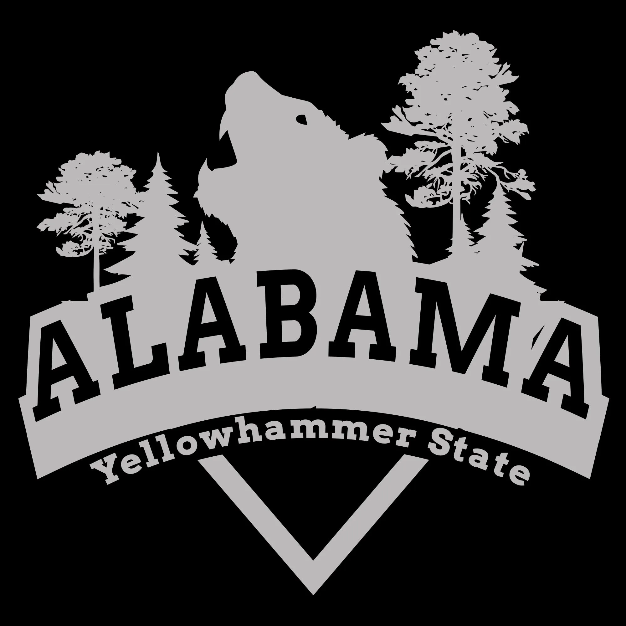 Alabama Bear Arch T-Shirt - Black