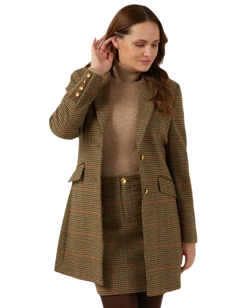 Alan Paine Surrey Mid-Thigh Tweed Coat