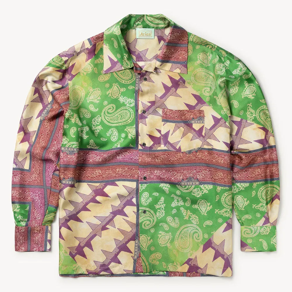 Aries Arise Scarf Print Silk Shirt