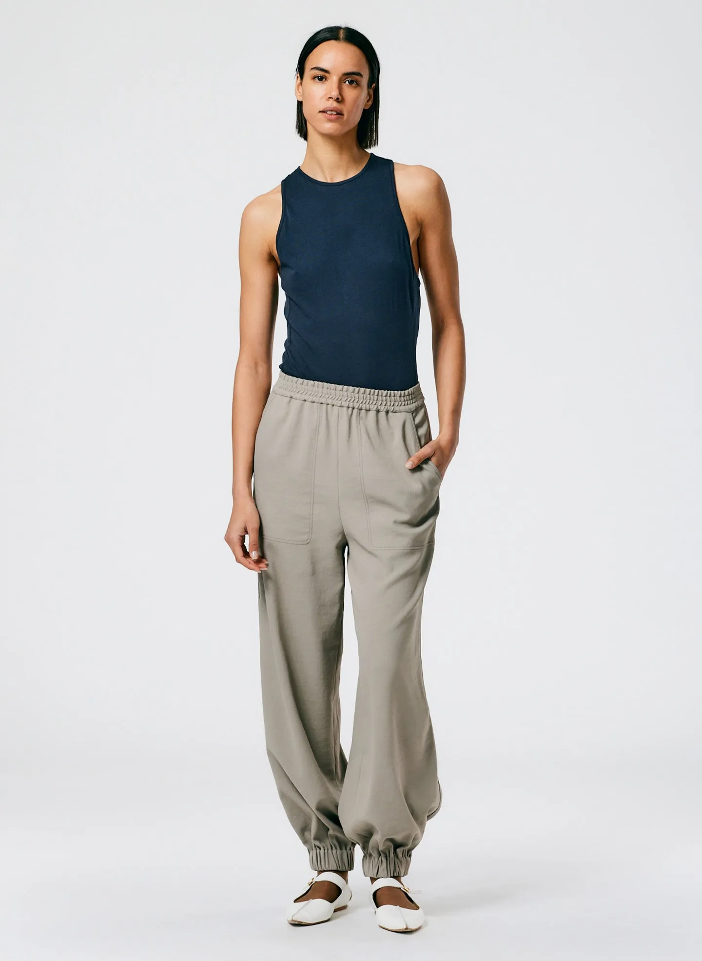 Chalky Drape Plashet Jogger - Long