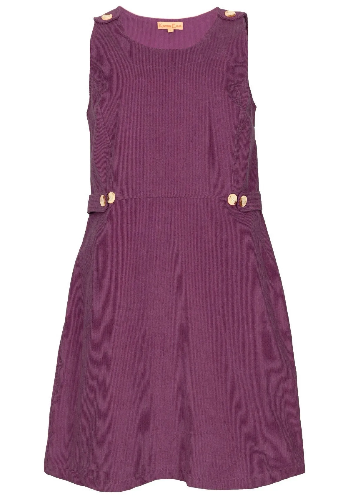 Cord Button Dress Amaranth