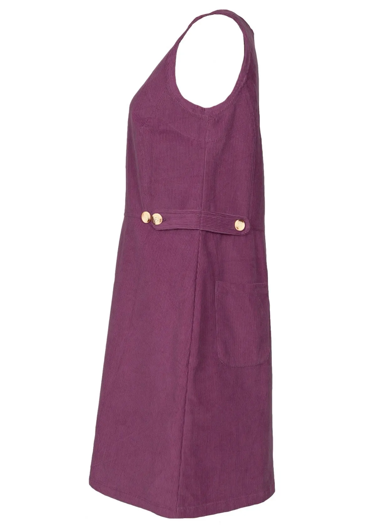 Cord Button Dress Amaranth