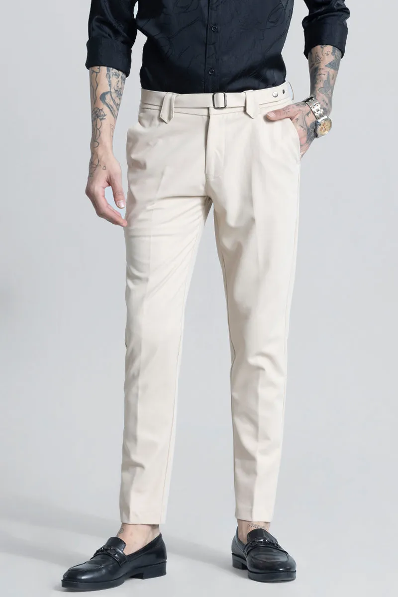 Flex Fit Cream Formal Trouser