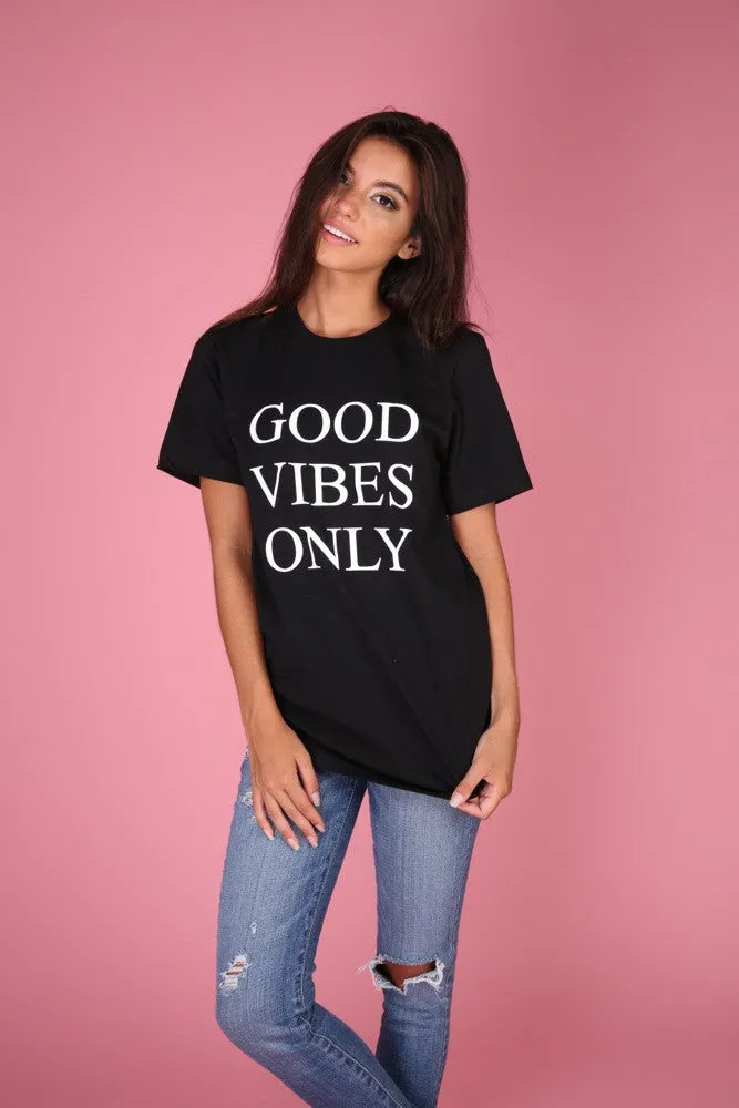 Good Vibes Only Black Graphic Unisex Tee