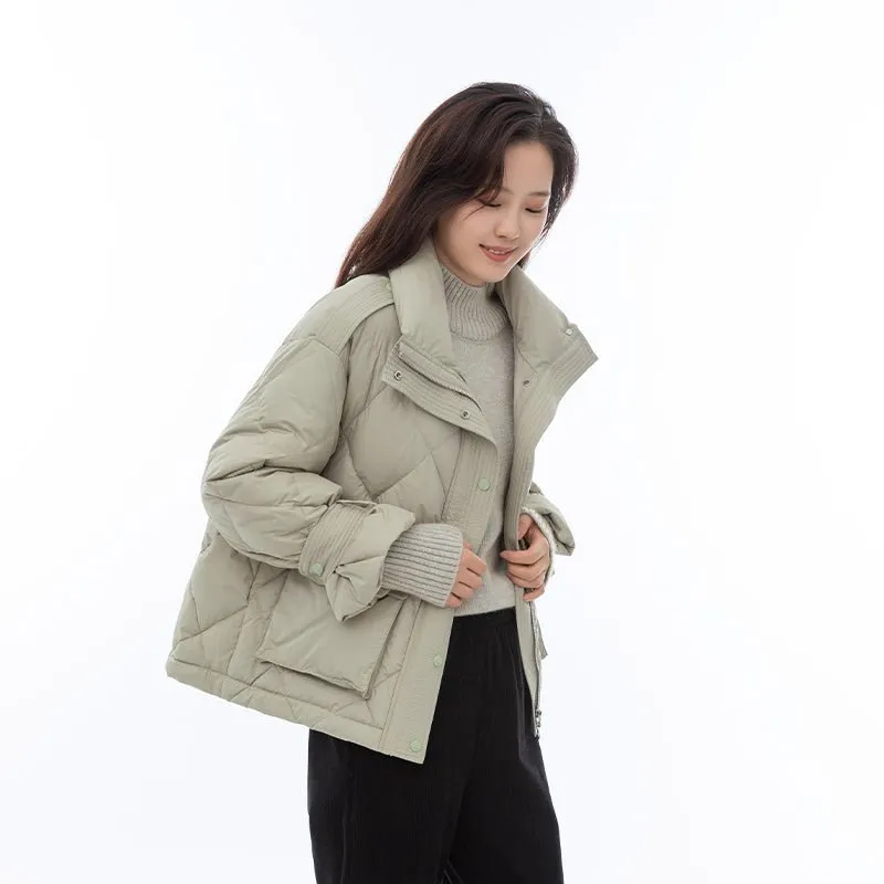 Grey Green Short Down Jacket