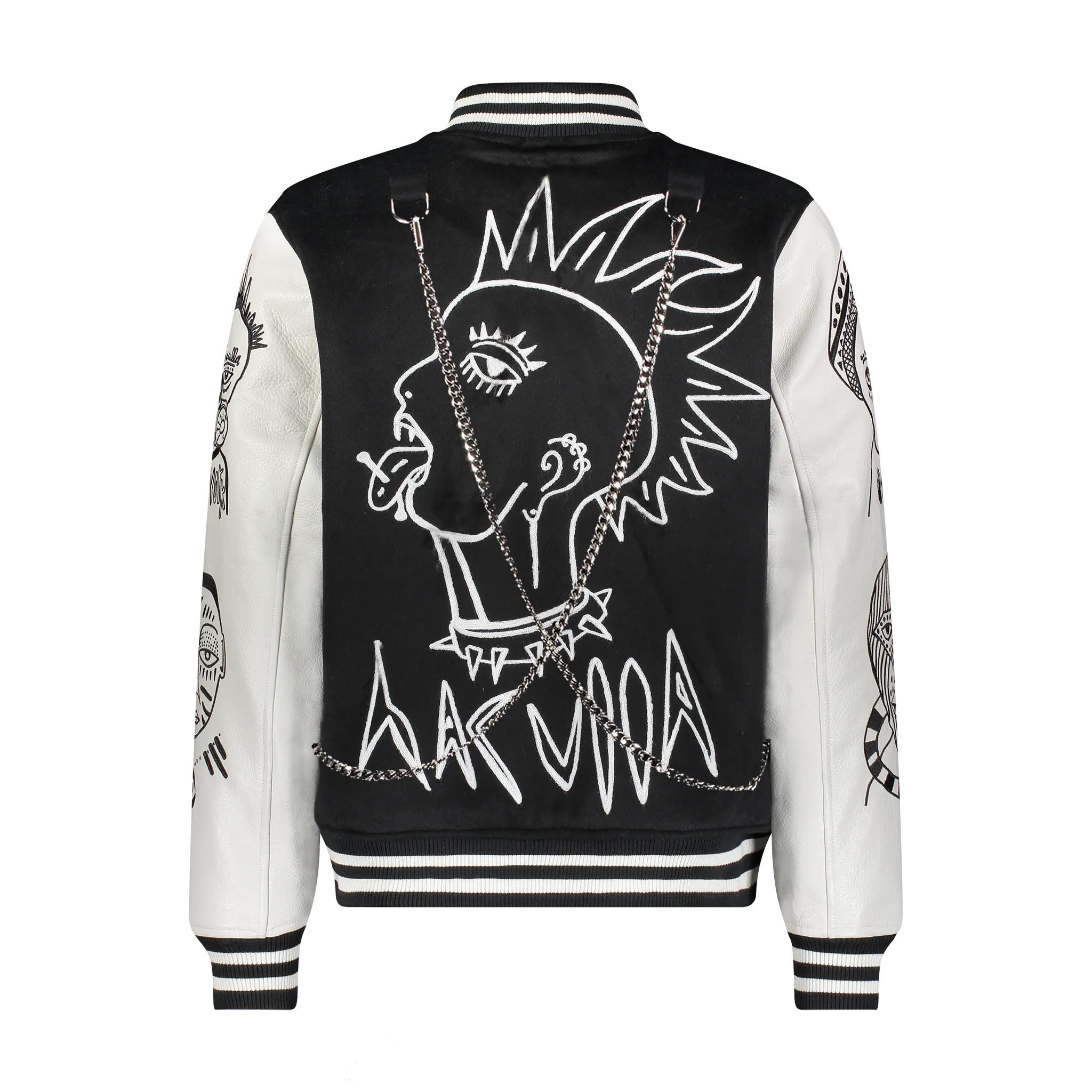 HAC SOULS VARSITY JACKET BLACK/OFF WHITE