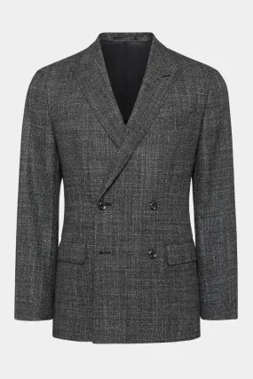 Kent DB Jacket - Black White Tweed