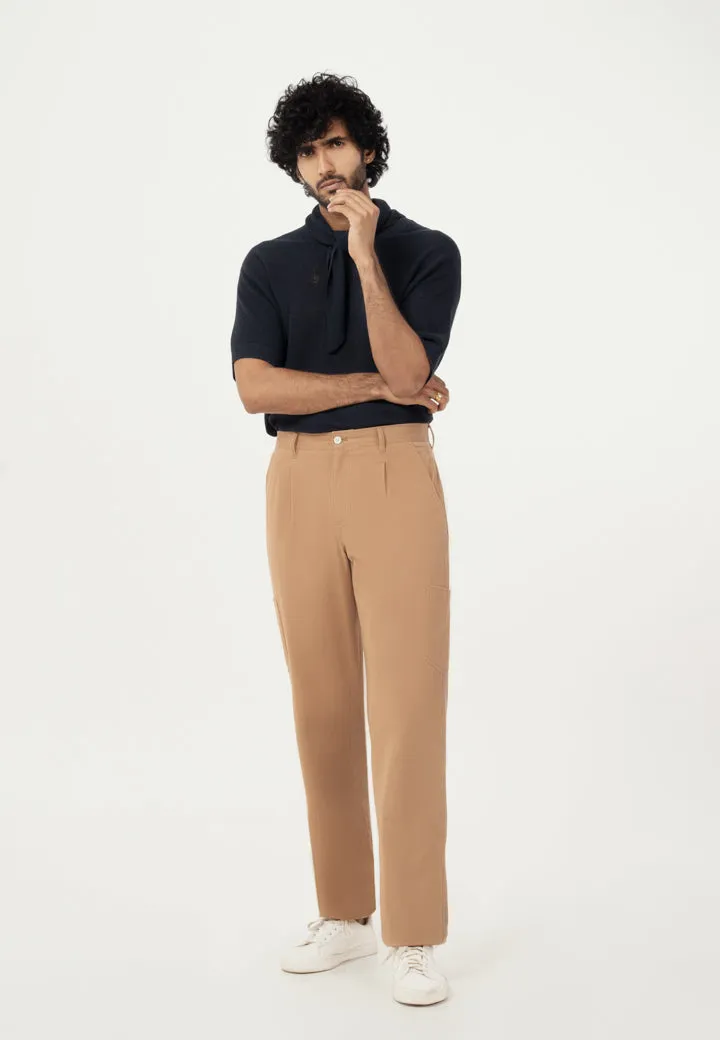 Khaki Patch Pocket Relaxed Fit Cargo Pants