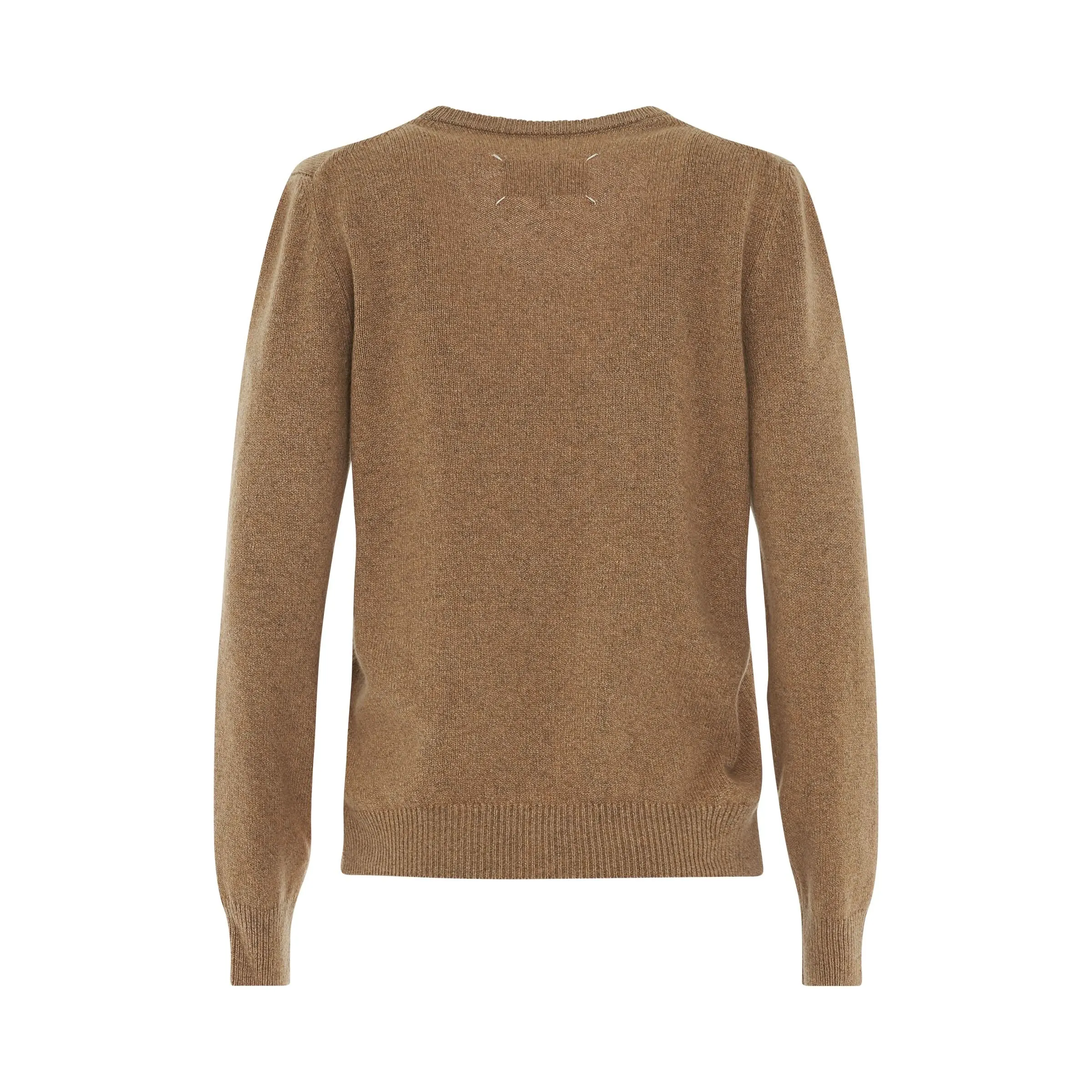 Knit Long Sleeve Pullover in Beige