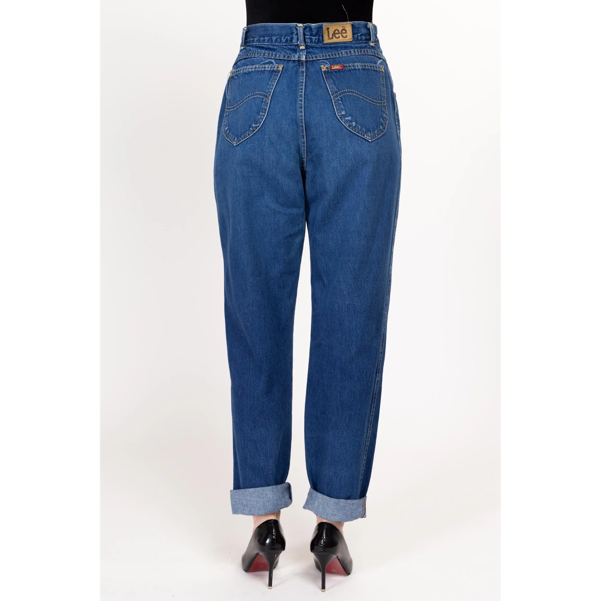 Medium 80s Lee Riders Dark Wash High Waisted Mom Jeans 28.5"