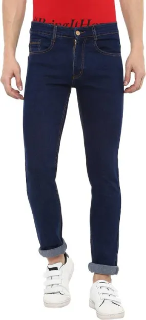 Men's Dark Blue Slim Fit Denim Jeans Stretchable