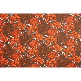 Modern Floral Fabric | Orange & Brown YEL-0006C