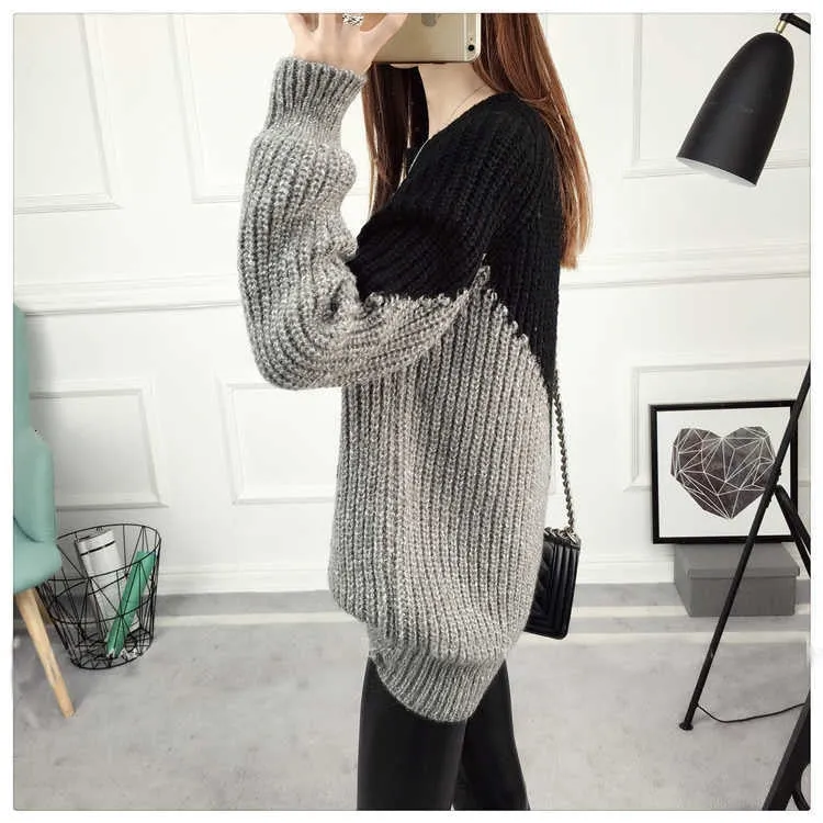 Rosemarie Color Block Knitted Sweater