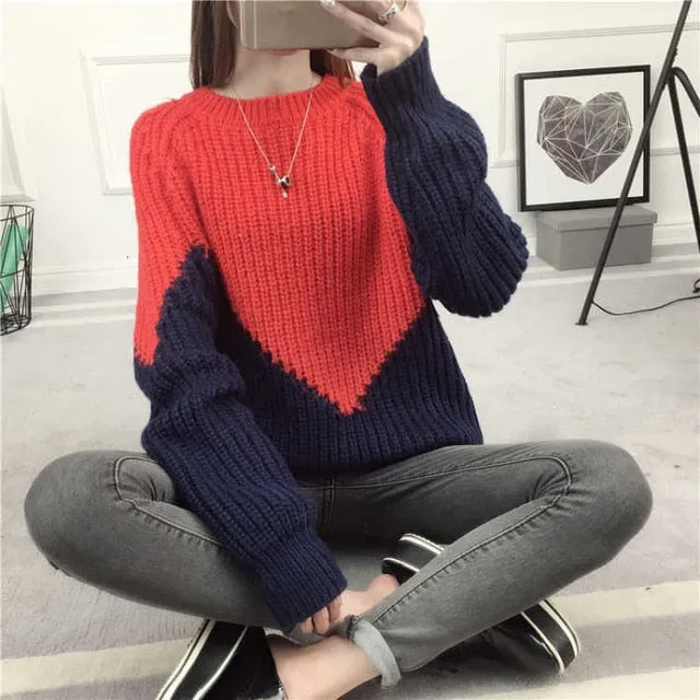 Rosemarie Color Block Knitted Sweater