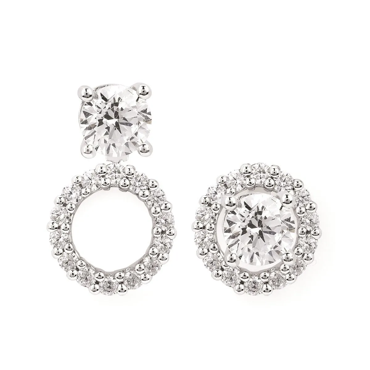 Round Halo Convertible Earring Jackets