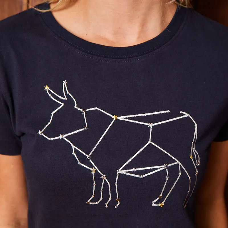 Sparkle Constellation Nguni Slim Crew Tee Midnight