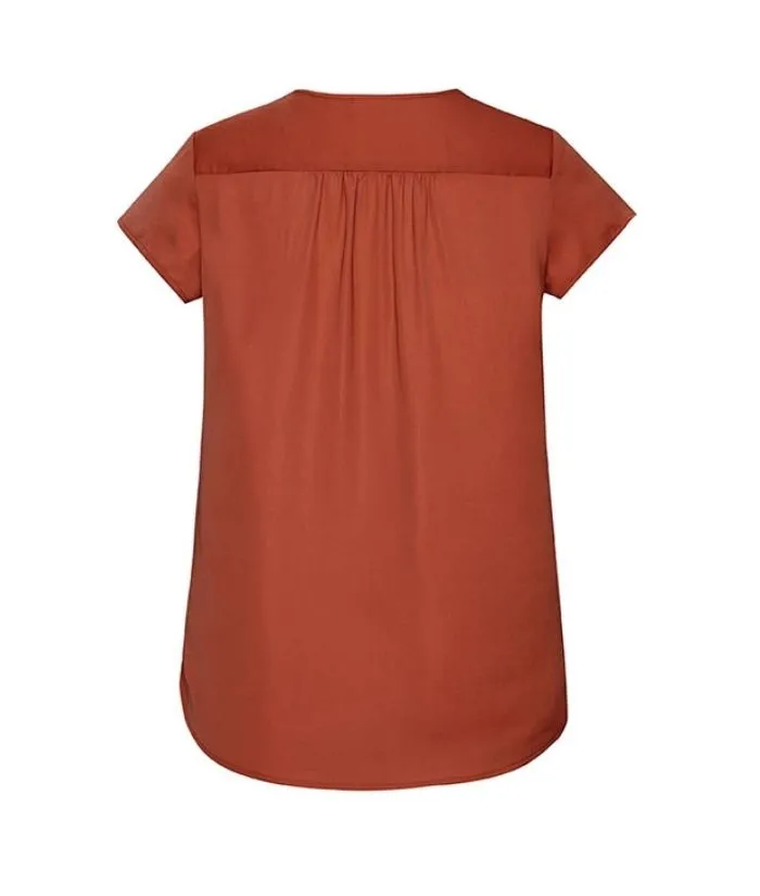 Womens Kayla V-neck Pleat Blouse